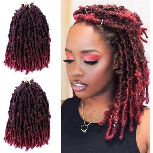 CLong Butterfly Locs Faux Locs Synthetic Crochet Hair Extensions Curly Braiding Hair Pre Stretched 14 Inches 80g Black Braids
