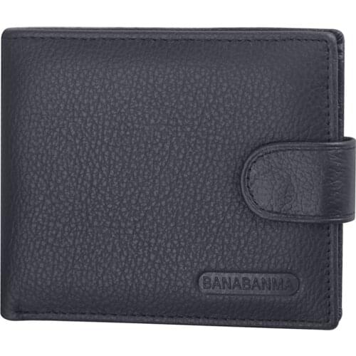 Short Leather Vintage Clasp Wallet Buckle Multi-Card Zipper Wallet