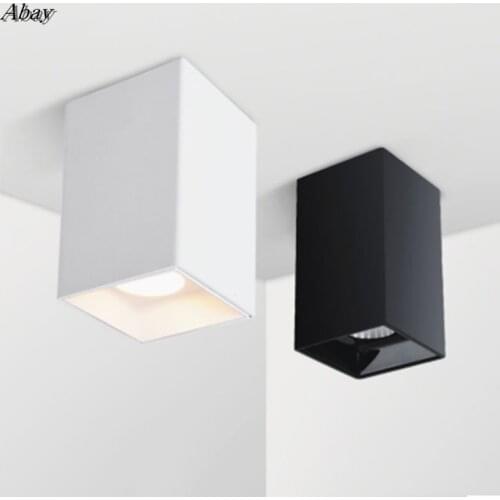 Square Dimmable COB LED Downlights 7W/10W LED Ceiling Spot Lights AC85-265V Warm Cold White Background Lamps Lighting