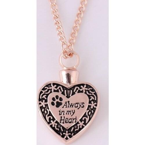 Hot jewelry letter heart-shaped pendant hollow patterned drip dog claws can open the urn necklace