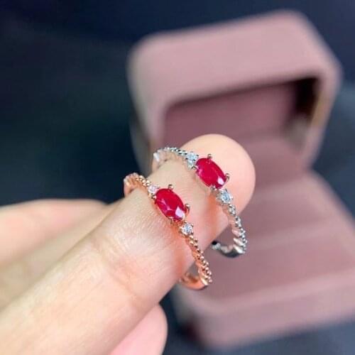 Best Gift Real Natural and Ruby Ring Woman Ring 925 Sliver Ring Luxury