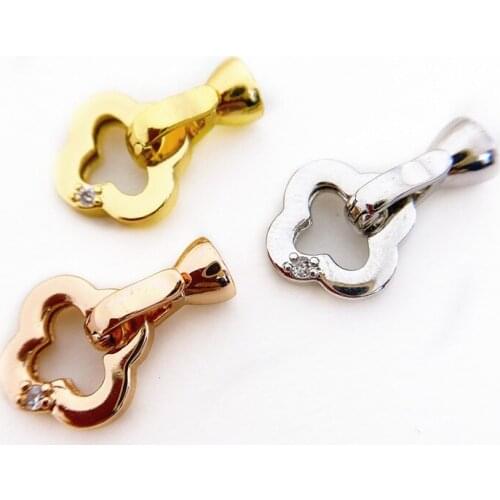 Copper Clasps 18K Gold plated DIY Pearls Jewelry Fittings Fastener Connector Clasps For DIY Gems Pearls Necklace Bracelet Clasp