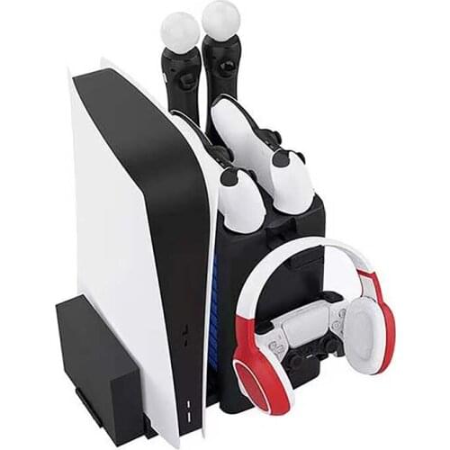 For PS5/PSMOVE Multifunctional Storage Rack Charging Dock Stand Holder Cooler Fan With Headset Disc Storage Bracket