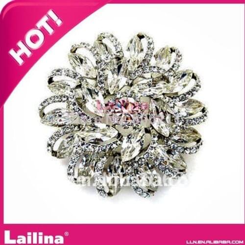 Fashion large rhinestone crystal brooch pin/button/buckle