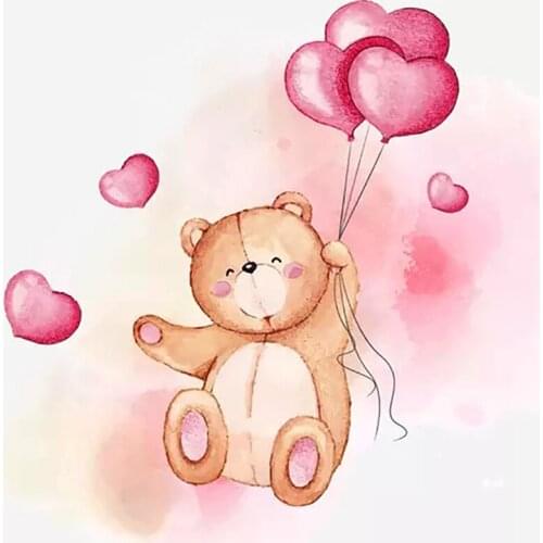 Cartoon Bear With Love Balloon Diamond Painting Round Full Drill Nouveaute DIY Mosaic Embroidery 5D Cross Stitch Home Decor Gift