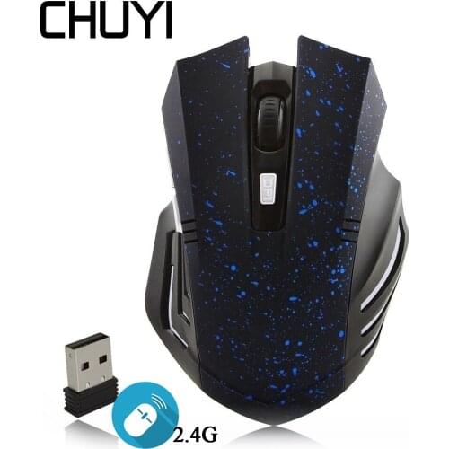 CHUYI Wireless 2.4G Ergonomic Mouse Sem Fio Backlit Optical USB Computer Gaming Mause 1600DPI 6D Office Mice For Xiaomi Laptops