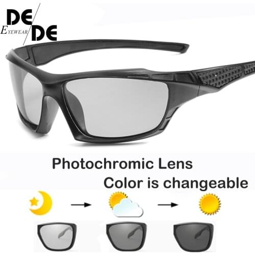 Hot Sale Photochromic Polarized Sunglasses Men Driving Day and Night Vision Goggles Discolor Sun Glasses Eyeglasses