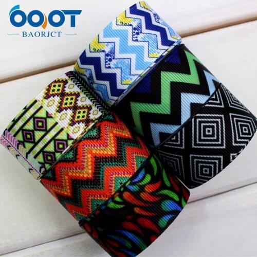 OOOT BAORJCT 174155,25mm geometry Printed grosgrain ribbon,DIY handmade,Wedding decoration materials, Valentines Day essential