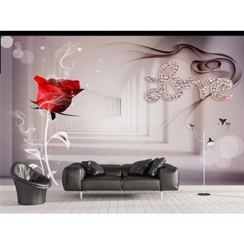 Custom wallpapers TV backdrop diamond flower living room bedroom home decoration painting wallpaper for walls 3 d