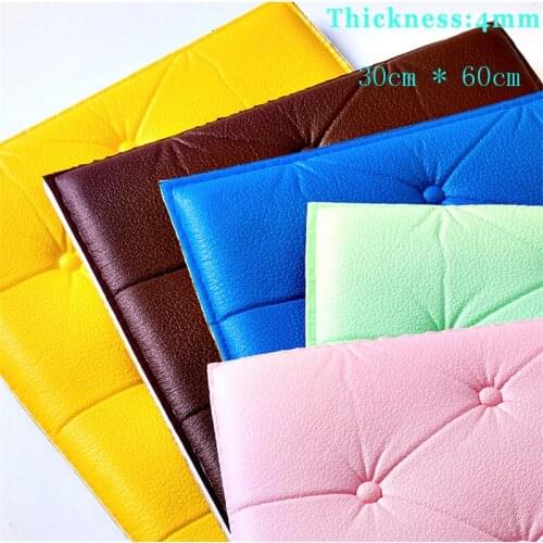 Self-Adhesive 3D Three-Dimensional Wall Stickers Thicken Tatami Anti-Collision Wall Mat ChildrenS Bedroom Bed Soft Cushion 4mm