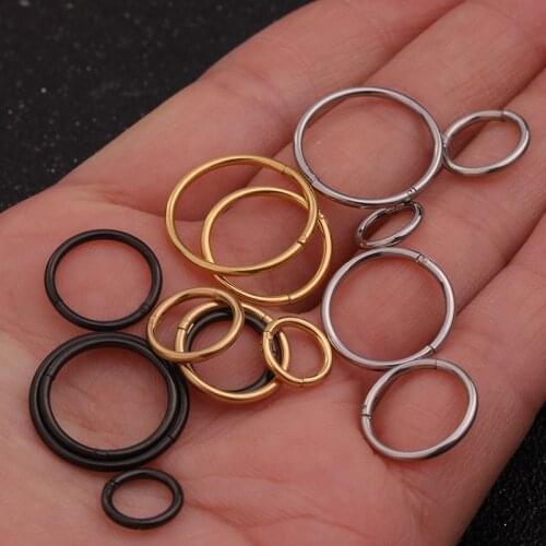 6-16mm Stainless Steel Seamless Segment Rings Nose Hoops Ear Piercing Tragus Nose Rings Ear Cartiliage Tragus Sexy Body Jewelry