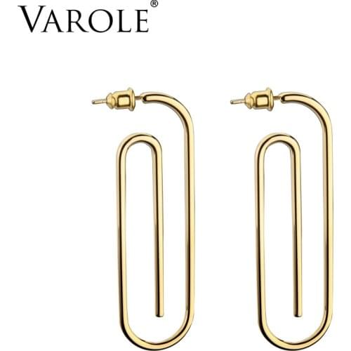 VAROLE Paperclip Minimalist Earrings Dangle Earring Gold color Earings Drop Earrings For Women Fashion Jewelry Brincos