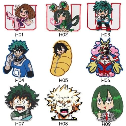 Japanese Anime My Hero Academia Applique Patches DIY Shoe Jeans Bag Shirt Clothes Accessory Punk Stickers Embroideried Badge