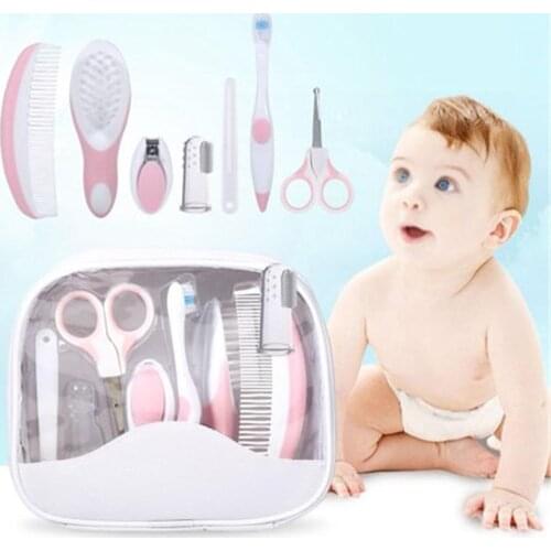 Care Manicure Newborn Safety Comb,Hair Brush,Finger Toothbrush,Nail Clipper Grooming Healthcare Baby Care 7pcs Grooming kit