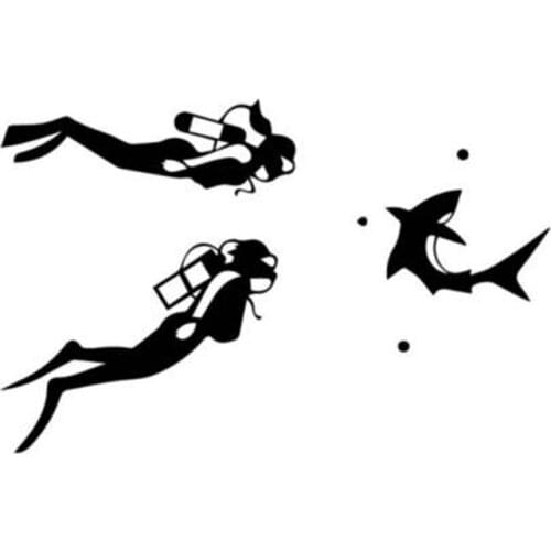 Diving Fishing Vinyl Car Stickers Waterproof Removable Black Silver AL525