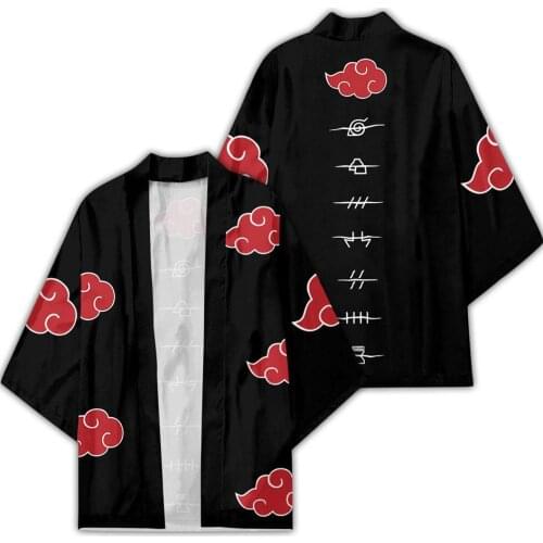 Anime Akatsuki Coat Costume 3D Printed Yukata Traditional Kimono Casual Coat For Halloween Carnival