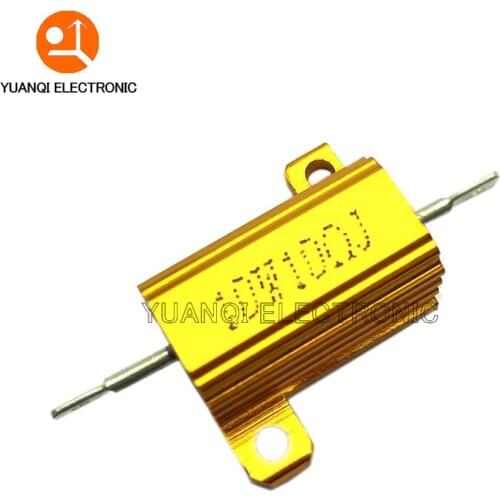 2pcs 10W Aluminum Power Metal Shell Case Wirewound Resistor 0.1 ~ 10K 0.5 1 2 3 5 6 8 10 20 100 150 200 300 500 1K 5K 10K ohm