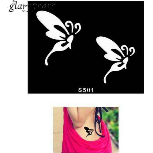 1 Piece Small Henna Tattoo Stencil Body Hands Art Butterfly Paste Drawing Design for Women DIY Tattoo Stencil Summer Style S501