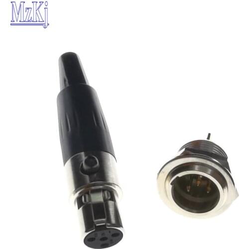 2sets HOT New Mini XLR Mini Aviation MIC Microphone Connector Zinc Alloy+Copper Pins With Gold Plated 3/4/5Pins Available