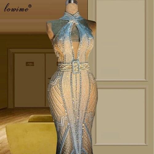 2021 Gorgeous Crystals Evening Dresses Long Plus Size Evening Gowns Mermaid Prom Dresses For Women Party Sexy Celebrity Gowns