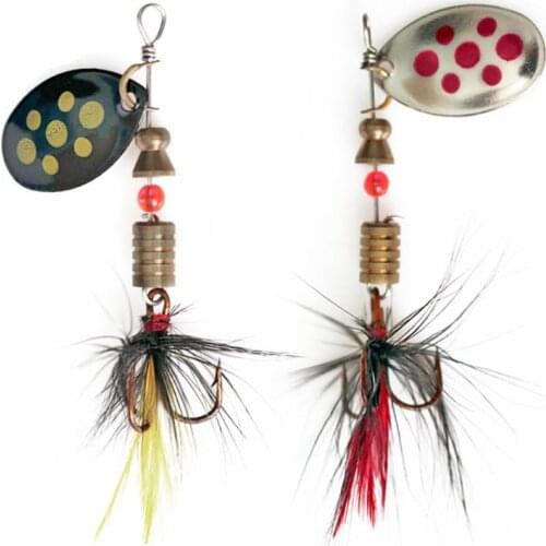 5.7cm 4.5g Spinner Spoon Lures Rotating Fishing Lure Metal Sequins Bait Hooks for Bass Trout Perch Pike Rotating Fishing Pesca