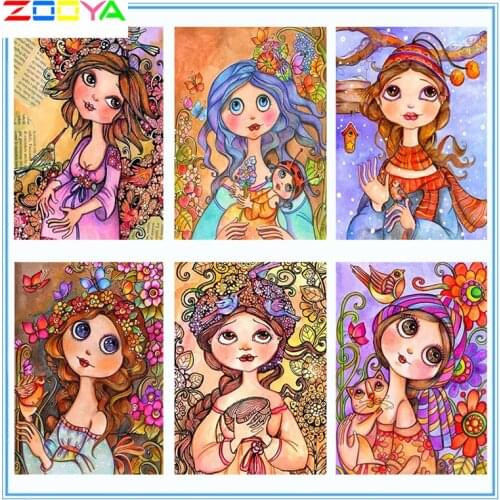 5D Diamond Painting New Arrivals Girl Diamond Embroidery Full Set Cartoon Square/Round Rhinestones Pictures Mosaic Stones Lx517
