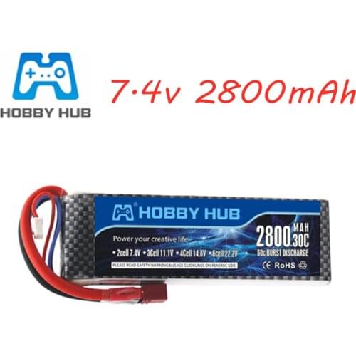 2S 7.4V 2800mAh 30C Lipo Battery for RC Toy Car Quadcopter Helicopter Airplane Spare Parts 2s 7.4v Rechargeable Battery