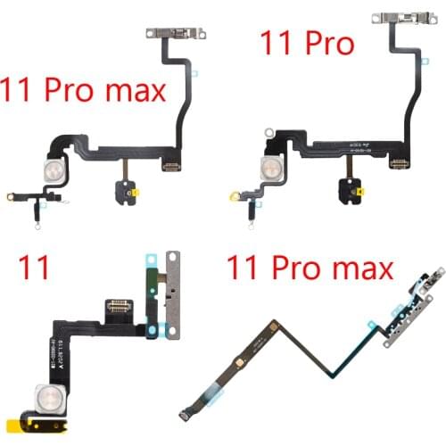 ON OFF Power Side Button Flex Cable With Flash Light For iPhone 11 11 pro 11 pro max Replacement Parts