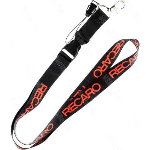 JDM Style Recaro Car Painting Cellphone Lanyard JDM Racing Car Keychain ID Holder Mobile Neck Strap with Quick Release
