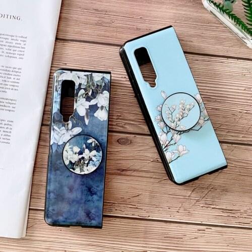 Funda Case for Samsung Galaxy Z Fold 2 Case Fold W20 Glitter Magnolia Coque Stand Mobile Phone Case Cover For Samsung Fold Capa