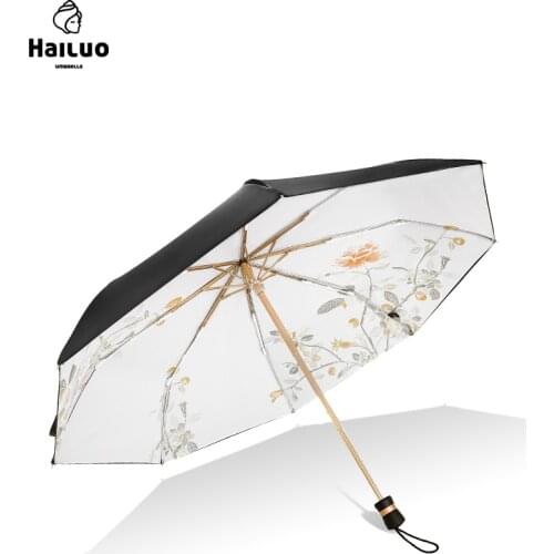 Double Layer Automatic Umbrella Folding Women Rain Sun UV Protection Umbrella Windproof Travel Small Black Coating Fashion U5B