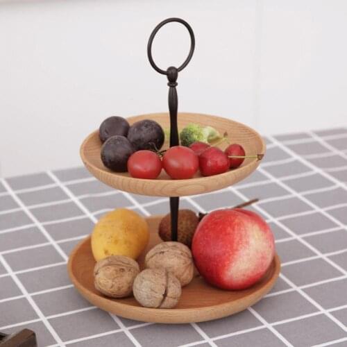 European Style Two Tier Wood Cake Display Stand Platters Perfect for Party Foods Desserts Cupcakes Cookie Sweets Candy Fruit #CW