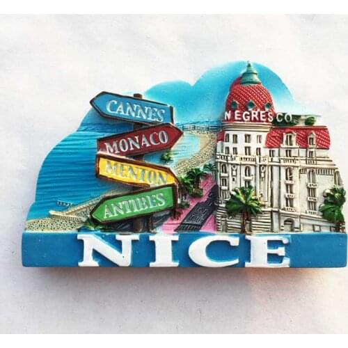 French tourist city Nice Cote dAzur creative road sign tourist souvenir magnetic stickers refrigerator