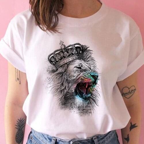 Womens T-shirt The Lion King Cartoon Fashion Print Top Ladies Casual Harajuku Graphic T shirt Short Sleeve Kawaii Tshirt Unisex