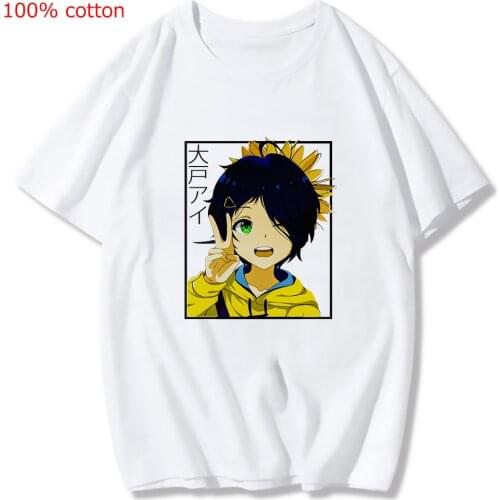 Ai Wonder Egg Priority T Shirt Women Summer Japanese Anime Tops Kawaii Funny Print Graphic Tees100% Cotton Female O-neck Cartoon