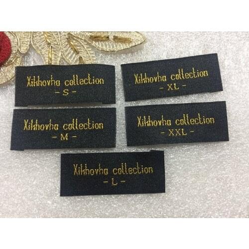 Customized garment clothes tags / Woven Labels / custom clothing labels / main label / size label Free shipping 1000pcs/lot