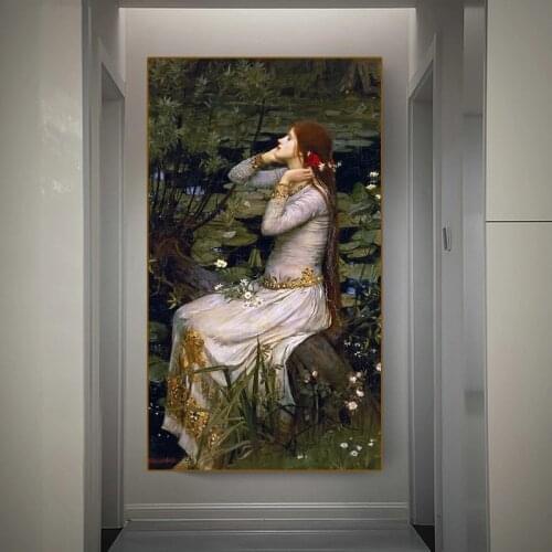 Classical Ophelia Canvas Painting Citon William Waterhouse Posters and Prints Abstract Wall Art Pictures for Living Room Decor