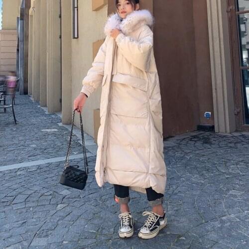 Cotton-padded Jacket Women Clothes Loose Winter Fur Hooded Parkas 2021 Plus Size Thicken Warm Long Overcoat Female Manteau Femme