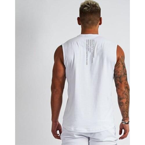 New Workout Mens Sports Fashion Casual Tank Top Breathable Gym Clothing Bodybuilding Fitness Singlets Sleeveless V-Neck Vest