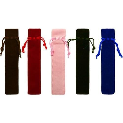 Multi-color Single Pen Bag Fountain Pens Pouch Handcrafted Flannel Pencil Bag Marker Pen Pouch Holder Storage Sleeve Cosmetic Po