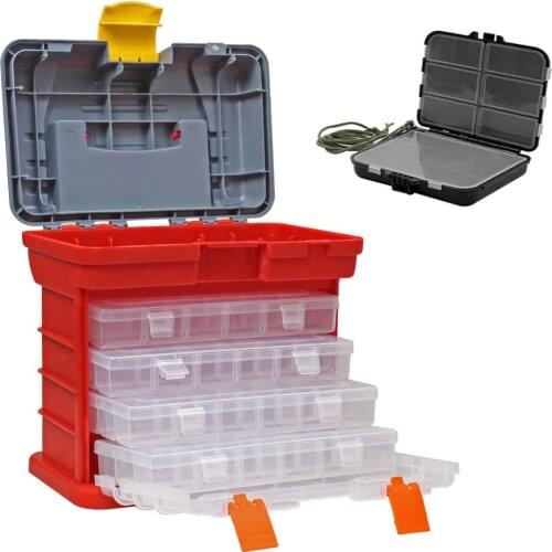 Multifunction 4 Layers Plastic box Large Fishing box screw parts storage box Storage Fishing Lures box Accessories tool box
