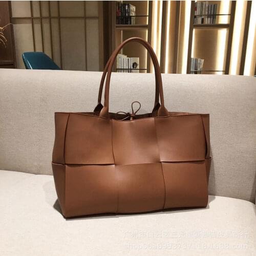 Natural Cowhide Fashion Women Handbags Leather Ladies Shoulder Bag Woven Tote Bags Shopping Bag One-shoulder Handbags