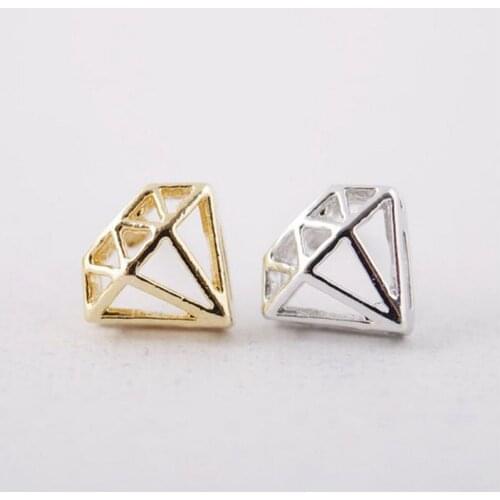 Wholesale 10 Pairs Fashion Convex Geometry Stud Earrings Fashion Women Diament Ear Jewelry Accessories Free Shipping