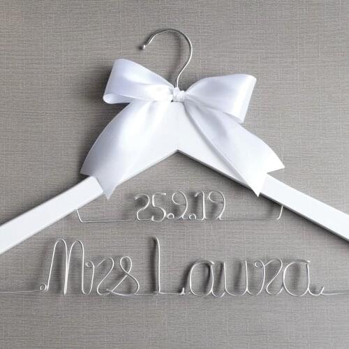 Personalized Wedding Hanger,Bridesmaid gifts,Wooden Wedding Dress Hanger,Brides Hanger,Custom Bridal Gift