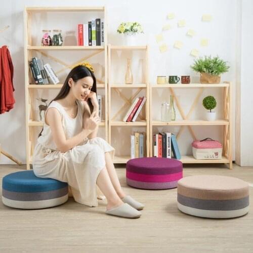 Simple Low Stool Cloth Fashion Round Stool Tea Table Stool Color Childrens Stool Creative Leisure Sitting Dunzi Kindergarten