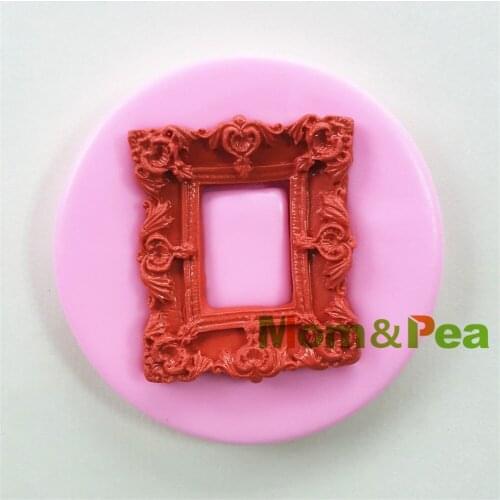 Mom&Pea 0993 Free Shipping Frame Shaped Silicone Mold Cake Decoration Fondant Cake 3D Mold Food Grade
