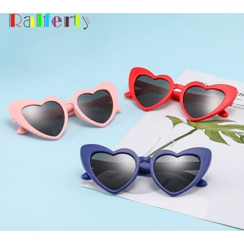 Ralferty 2019 Kids Baby Sunglasses Polarized UV400 Protection Heart Shaped Flexible Sun Glasses Child Girl Oculos Infantil K04