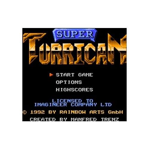 Super Turrican Region Free 8 Bit Game Card For 72 Pin Video Game Player