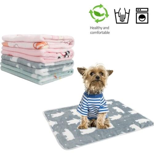 Pet Warm Blanket Dog Mat Double-sided Thickening Plush Cat Dog Pad Four Seasons Universal Machine Washable Pet Rest Rug