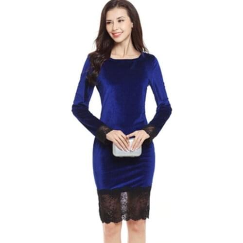 Women Dress 2021 Fashion Hot Style Lace Stitching Swan Packages Hip Pencil knee-length Dresses Vestidos Dropshipping LY778